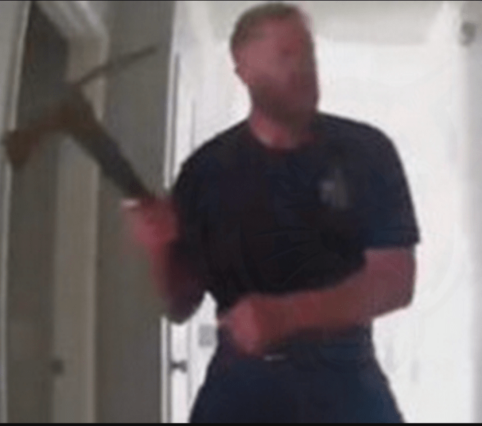 Guy With Axe And A Baby Open Door Video