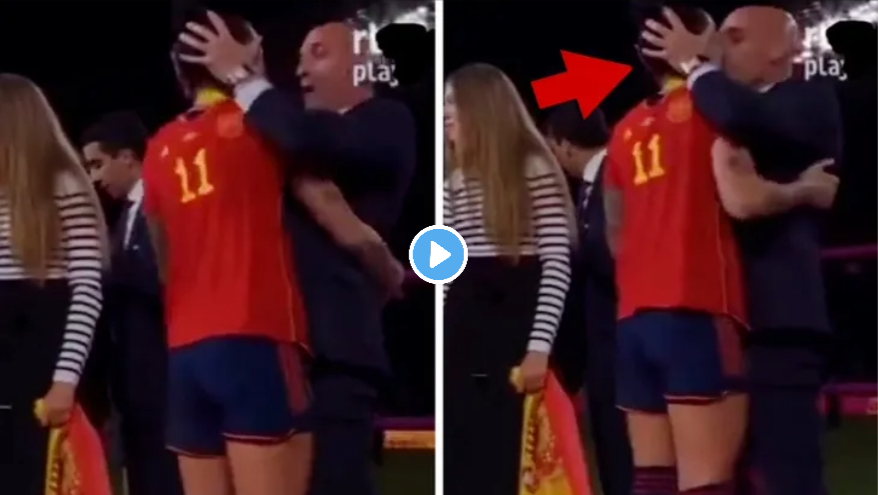 Luis Rubiales KISSES A PLAYER ON THE LIPS